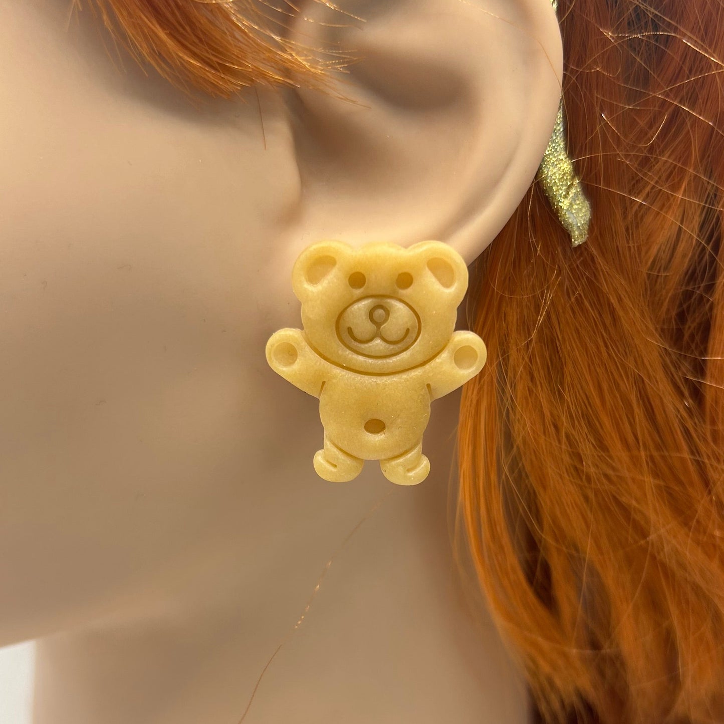 Biscuit Teddy Statement Studs