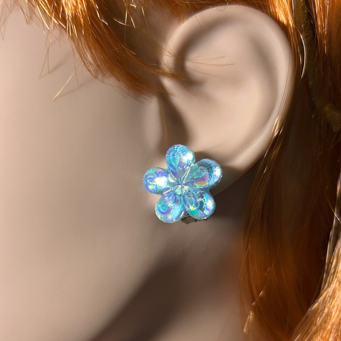 Glitter Flower Stud