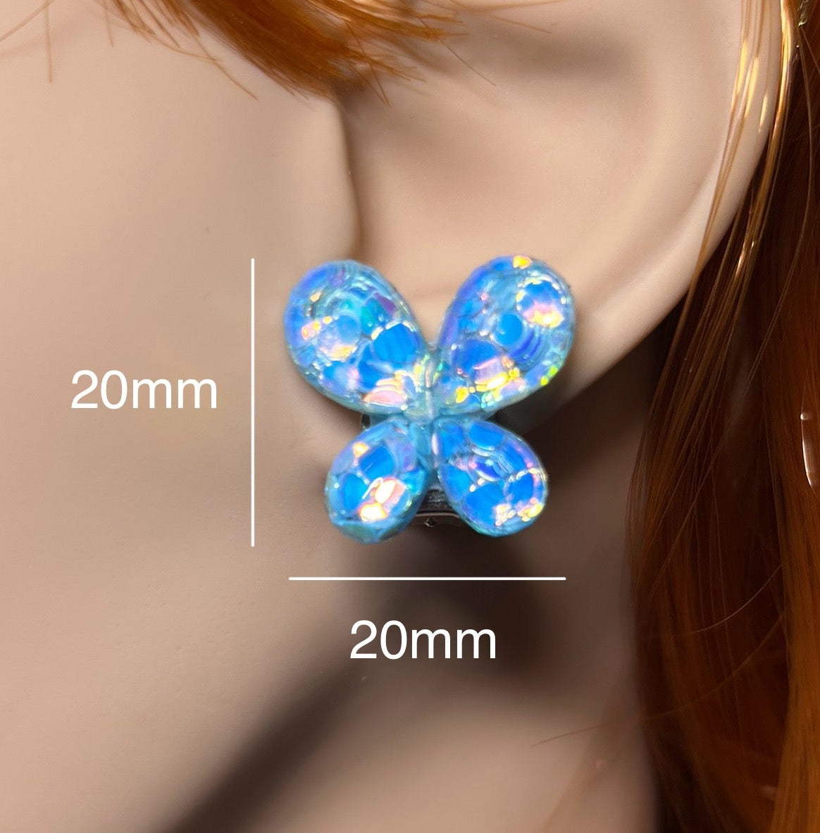Glitter Butterfly Stud
