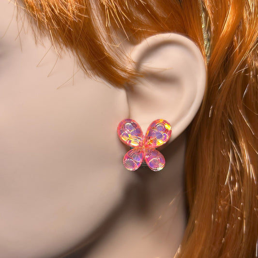 Glitter Butterfly Stud