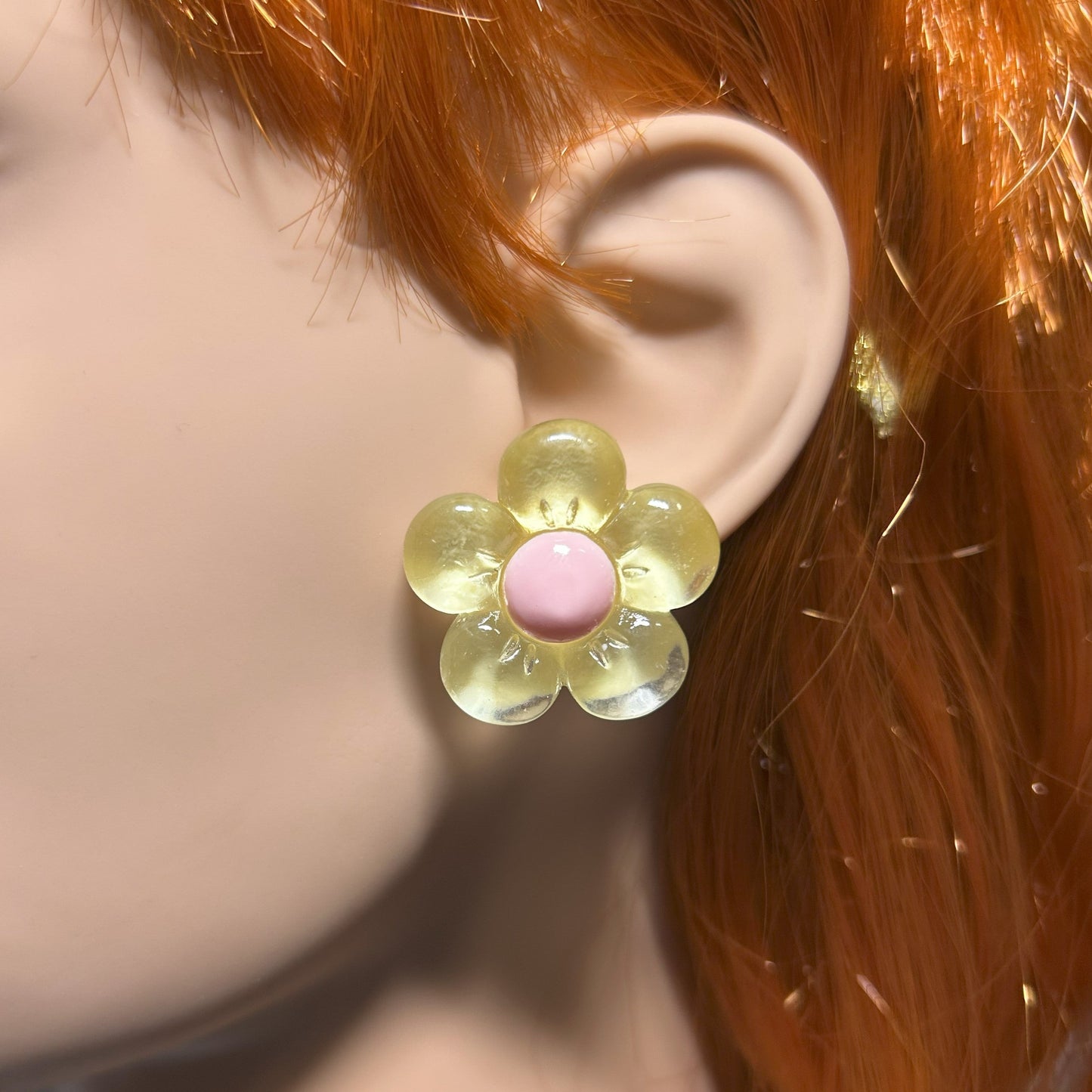 Glossy Flower Statement Stud