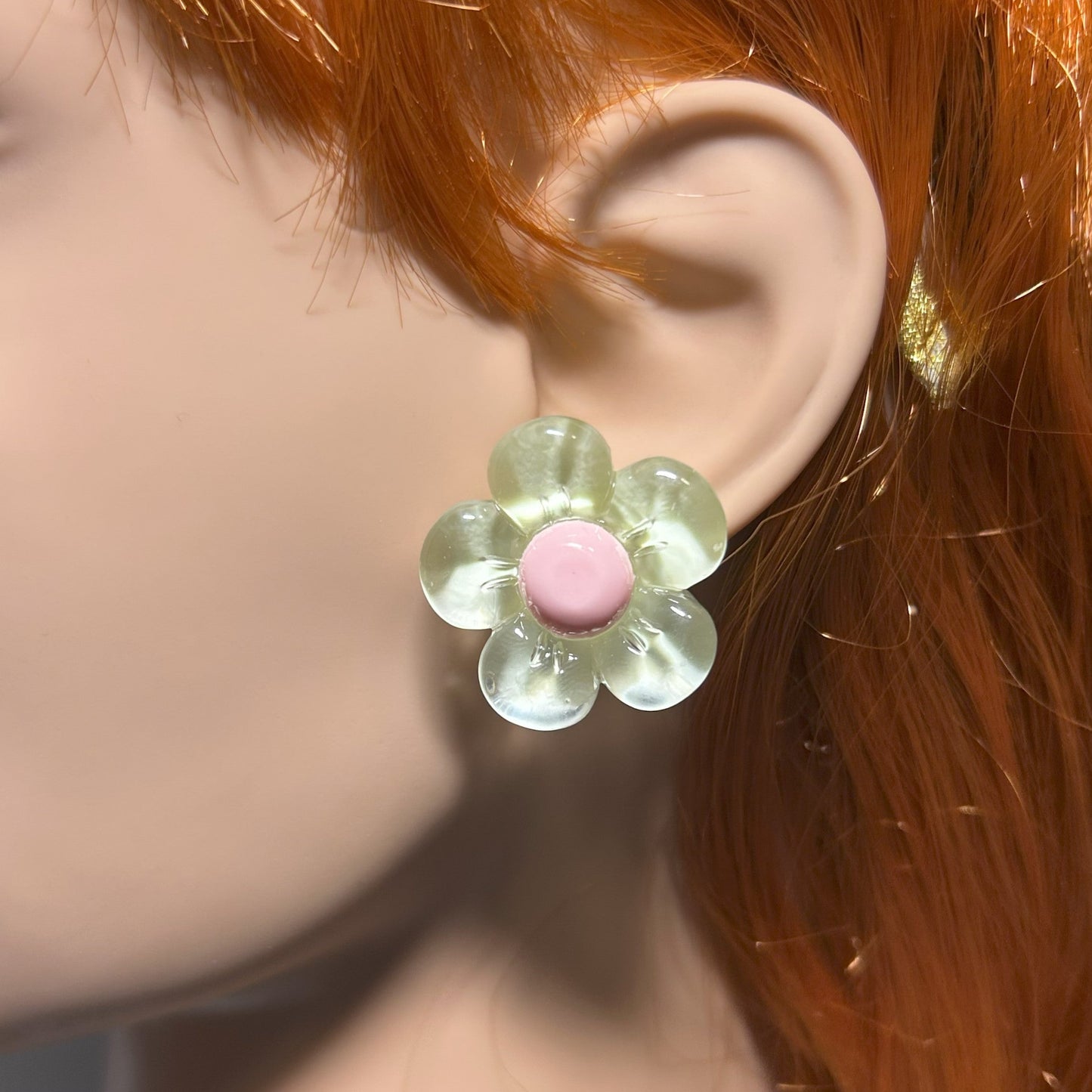 Glossy Flower Statement Stud