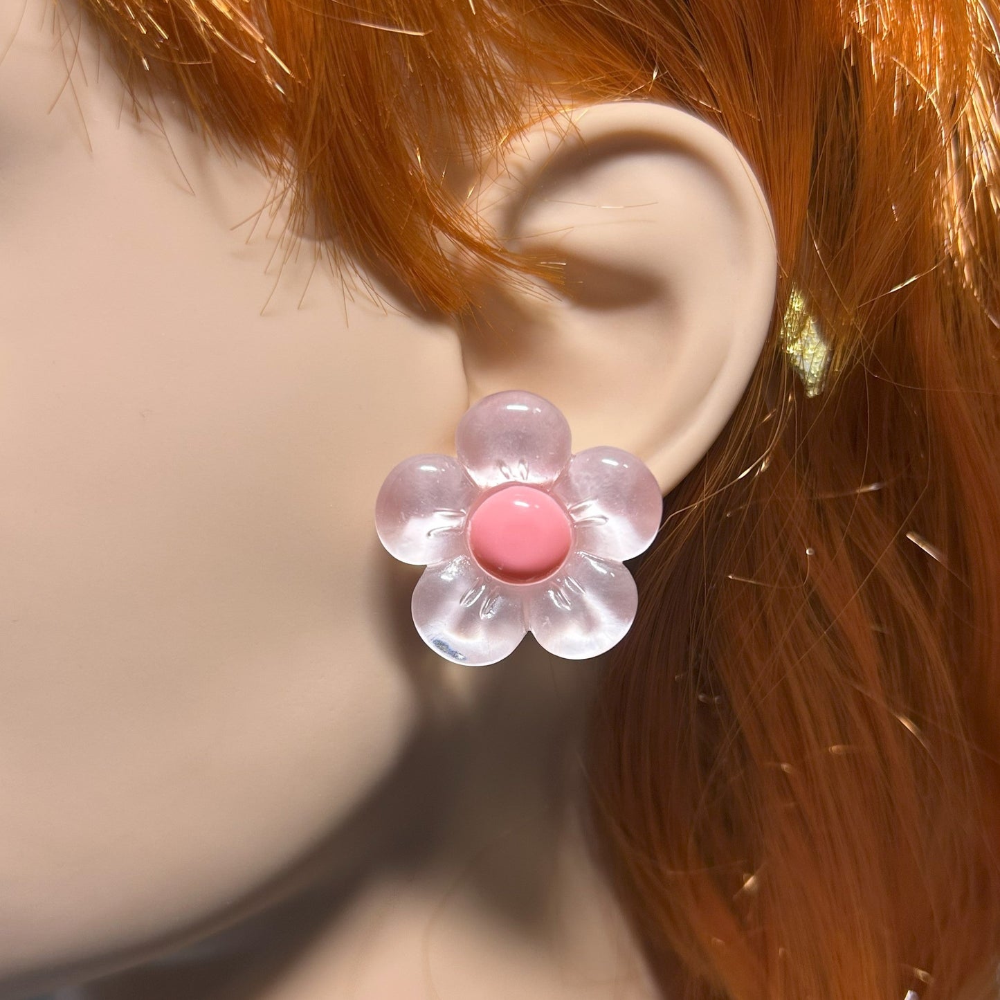 Glossy Flower Statement Stud