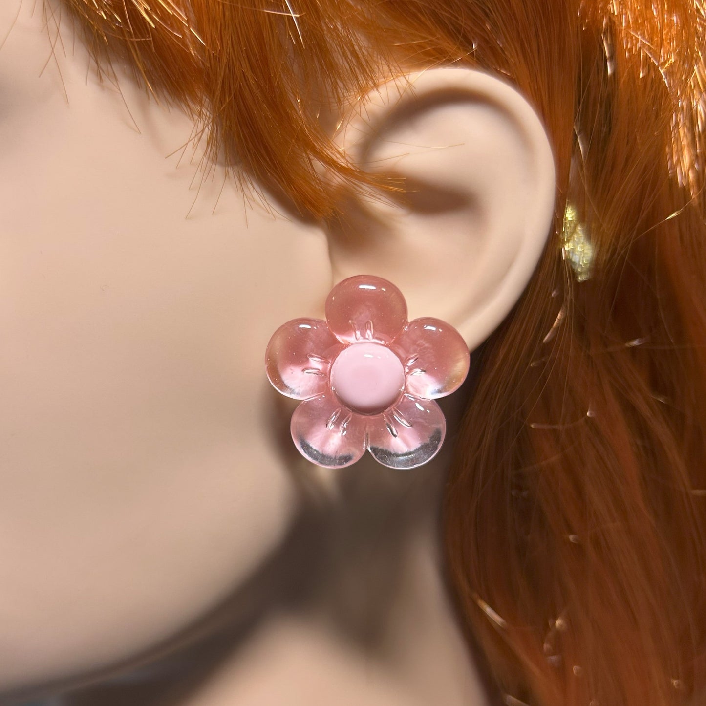Glossy Flower Statement Stud
