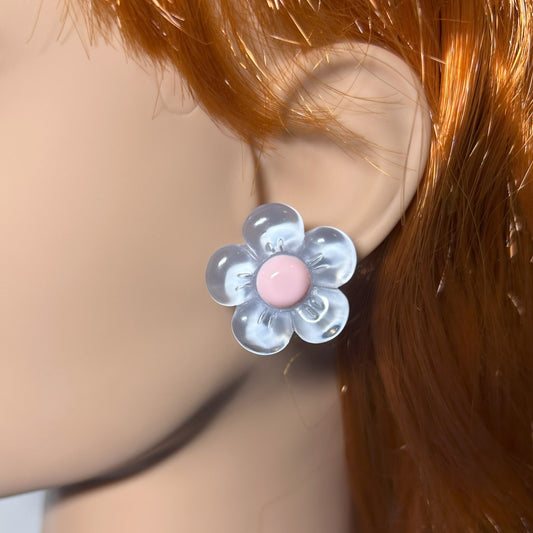 Glossy Flower Statement Stud