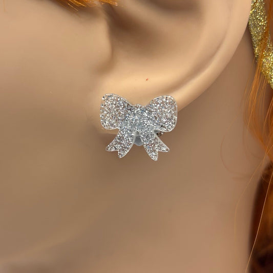 Glitter Bow Studs