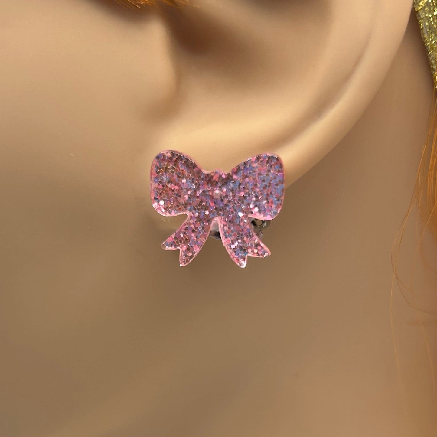 Glitter Bow Studs