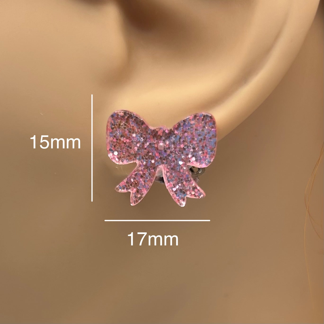 Glitter Bow Studs