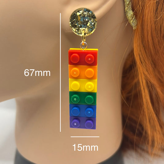 Rainbow Lego Dangles