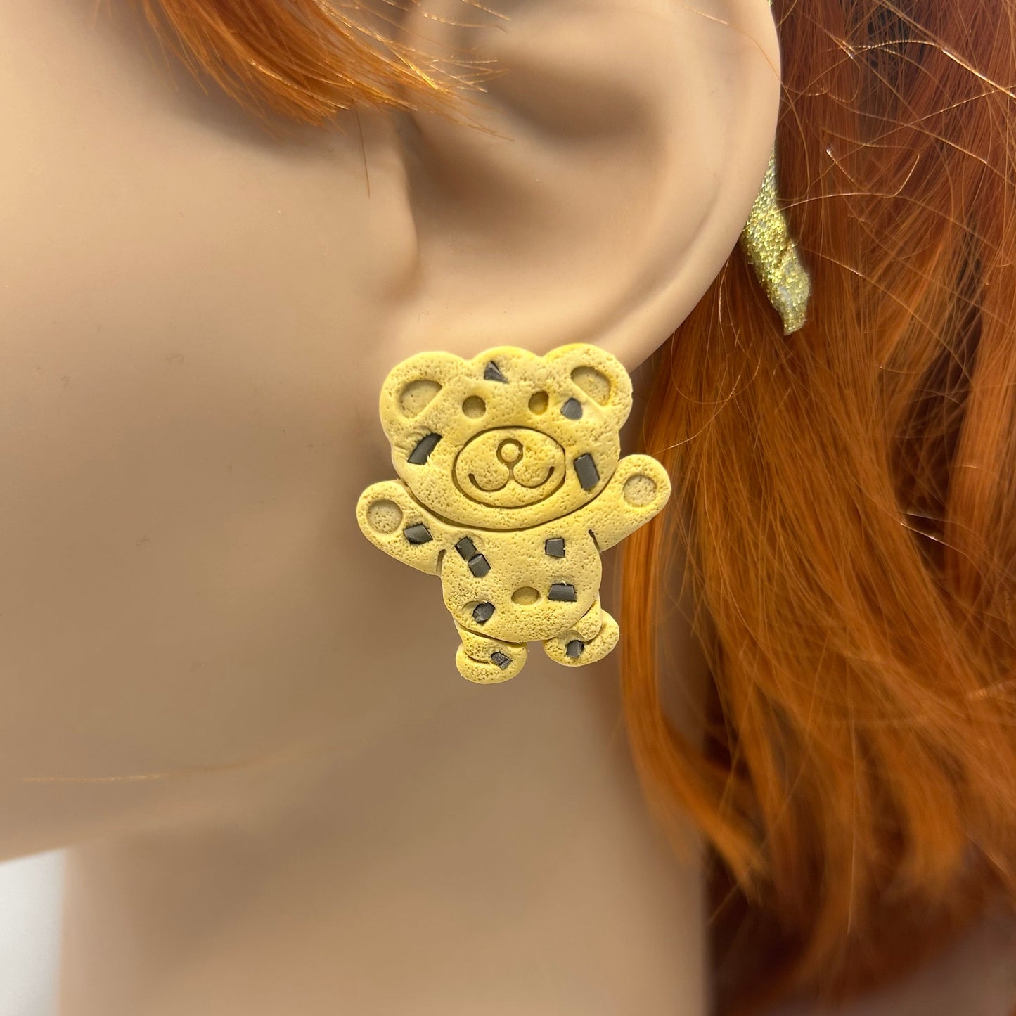 Biscuit Teddy Statement Studs