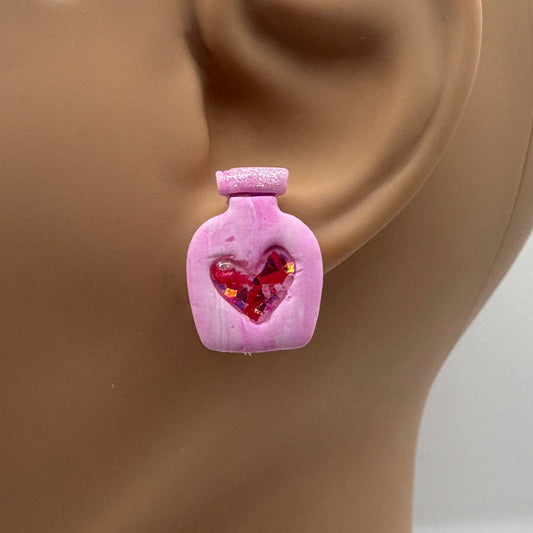 Heart Potion Bottle Stud