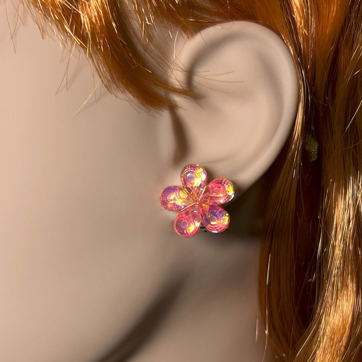 Glitter Flower Stud
