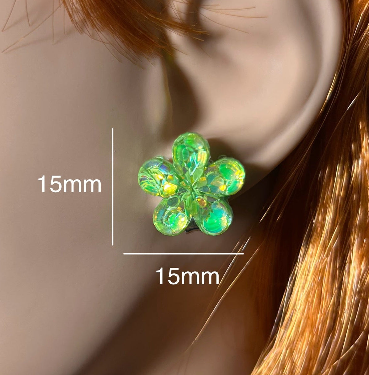 Glitter Flower Stud
