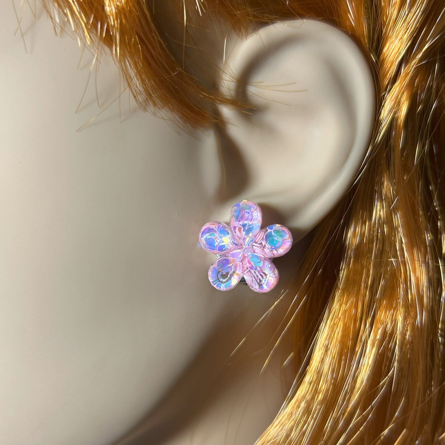 Glitter Flower Stud