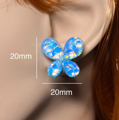 Glitter Butterfly Stud